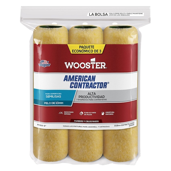 Wooster 9 in. American Cntr Rol Cvr 3/8 3P R568 00R5680090 - main